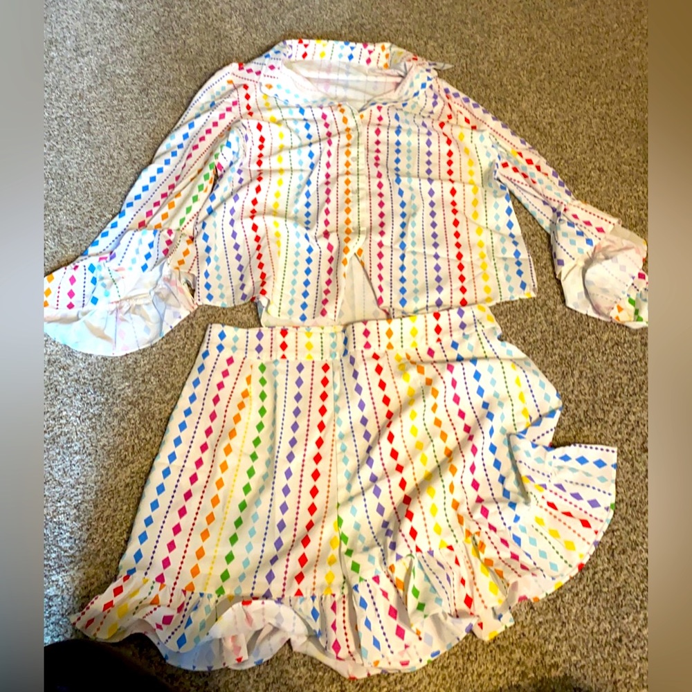 Retro rainbow two piece women xl